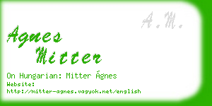 agnes mitter business card
